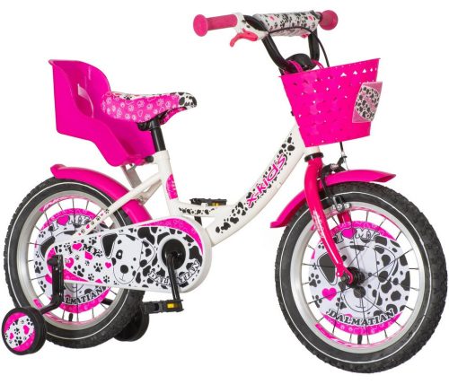 KPC Dalmata 16 kiskutyás gyerek kerékpár Fehér-Pink