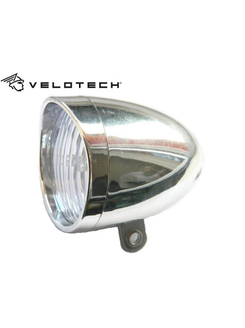 Velotech Retro 3 ledes Kerékpár Első Lámpa Króm elemes