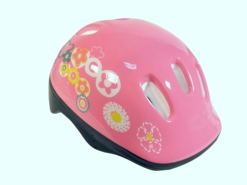 Pink virág mintás XS 48-51 kerékpáros gyerek sisak 