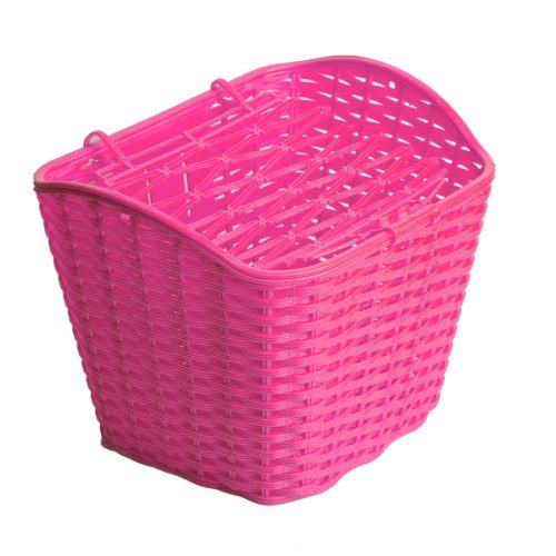 Pink Fixen rögzíthető első kosár műanyag rattan hatású 